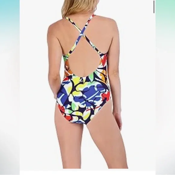 NWT Nautica Women's Standard One Piece Crossback Tummy Control Quick Dry Small - Picture 3 of 11